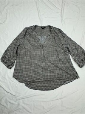 torrid Black and White Gingham V-Neck Blouse